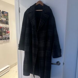 Louis Vuitton Black Checkered Trench Coat